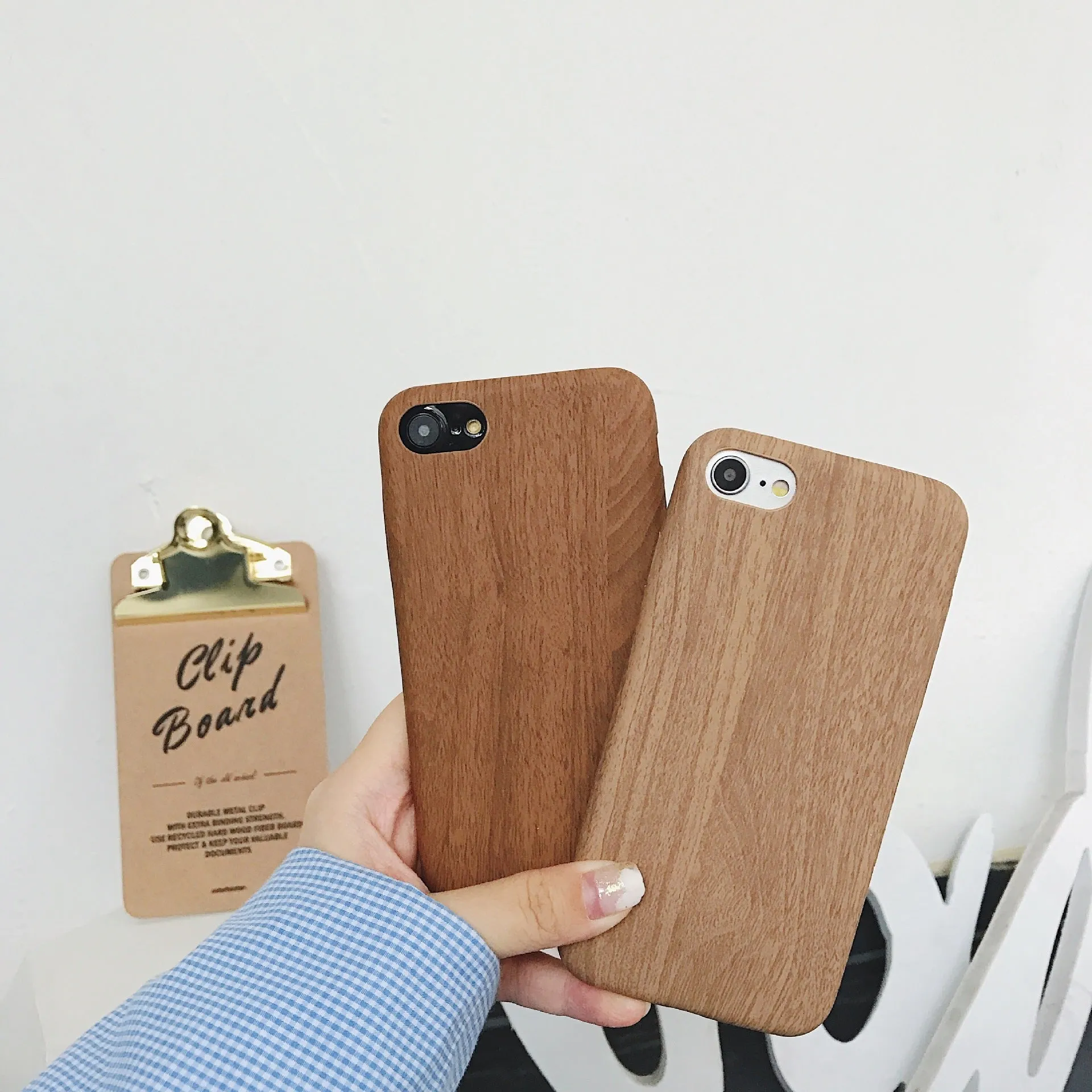 Wooden Handset Case - Ultra-Thin Soft Leather Cover