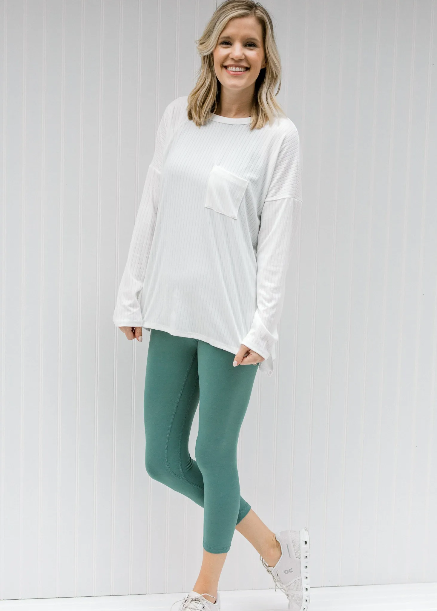 X Teal Capri Two Line Yoga Pants