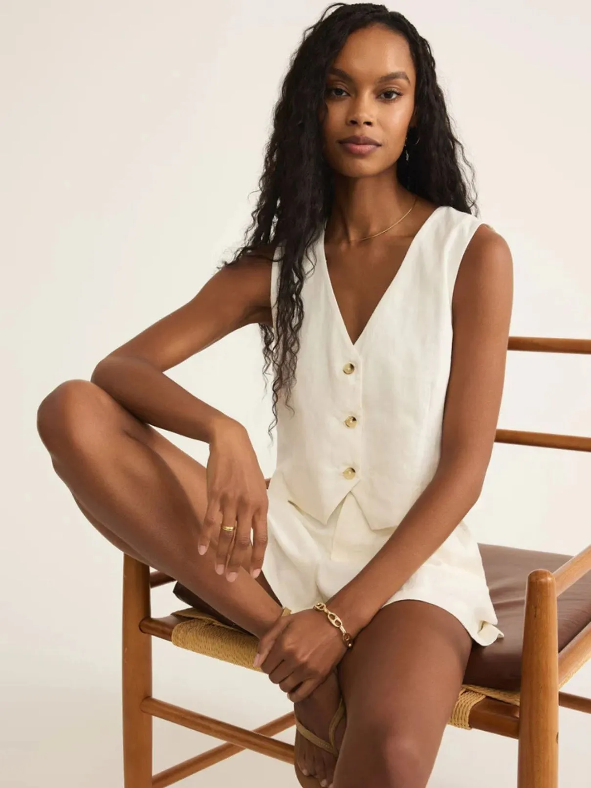 Z Supply Topanga Linen Short in White